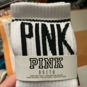NWT Pink Victoria’s Secret High Socks RARE OS